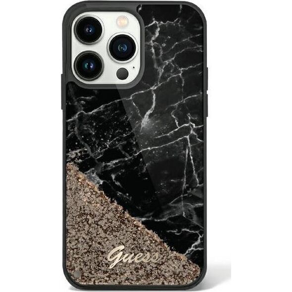 Guess Etui Guess GUHCP14SLCSGSGK Apple iPhone 14 czarny/black hardcase Liquid Glitter Marble 12844368 3666339127282