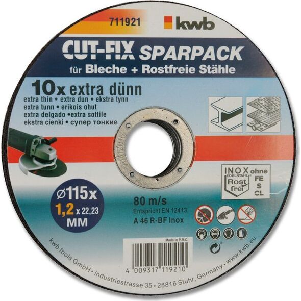 Einhell 49711921 TARCZA DO METALU 115 MM, 10 SZT. 12849434 4009317119210