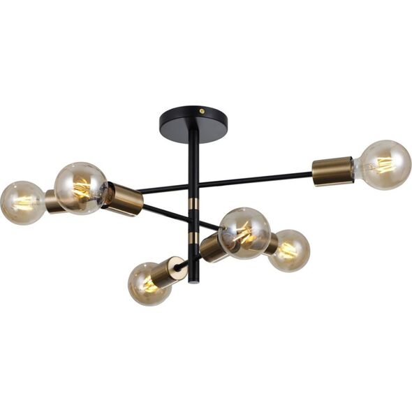 Lampa sufitowa Italux Metalowa lampa sufitowa Piansi PND-4025-6-BL-HBR Italux molecular mosiądz 12855787 5902854534326