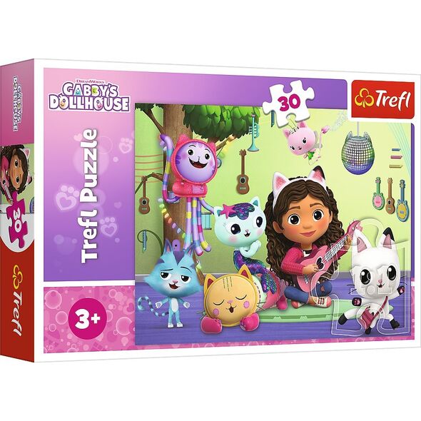 Trefl Puzzle 30 element?w Gabi i jej uroczy domek, Koci Domek Gabi 12857333 5900511183016