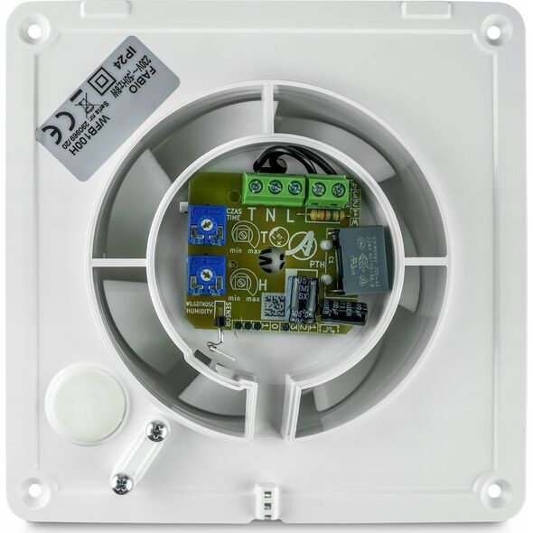 Wentylator AWENTA Wentylator łazienkowy Awenta Fabio WFB125H 13W fi125mm wyłącznikiem czasowym i czujnikiem wilgotności biały 12864541 5905033302297