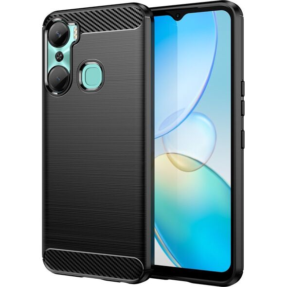 Hurtel Carbon Case etui do Infinix Hot 12 Pro elastyczny silikonowy karbonowy pokrowiec czarne 12894966 9145576275474