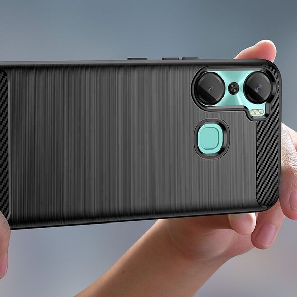 Hurtel Carbon Case etui do Infinix Hot 12 Pro elastyczny silikonowy karbonowy pokrowiec czarne 12894966 9145576275474