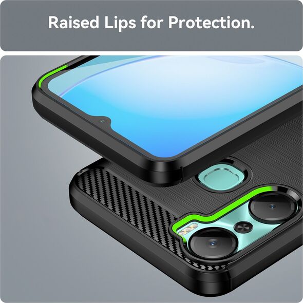 Hurtel Carbon Case etui do Infinix Hot 12 Pro elastyczny silikonowy karbonowy pokrowiec czarne 12894966 9145576275474