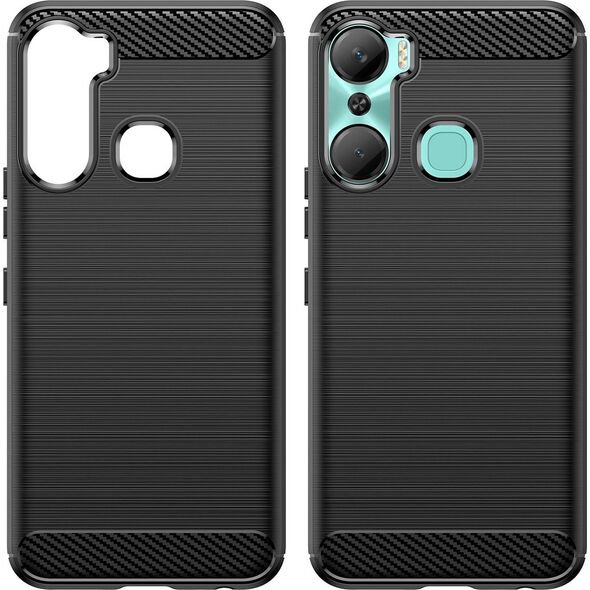 Hurtel Carbon Case etui do Infinix Hot 12 Pro elastyczny silikonowy karbonowy pokrowiec czarne 12894966 9145576275474