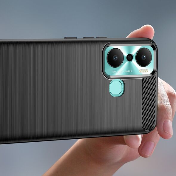 Hurtel Carbon Case etui do Infinix Hot 20 Play elastyczny silikonowy karbonowy pokrowiec czarne 12894972 9145576275443