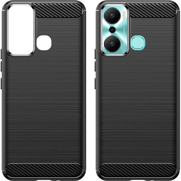 Hurtel Carbon Case etui do Infinix Hot 20 Play elastyczny silikonowy karbonowy pokrowiec czarne 12894972 9145576275443