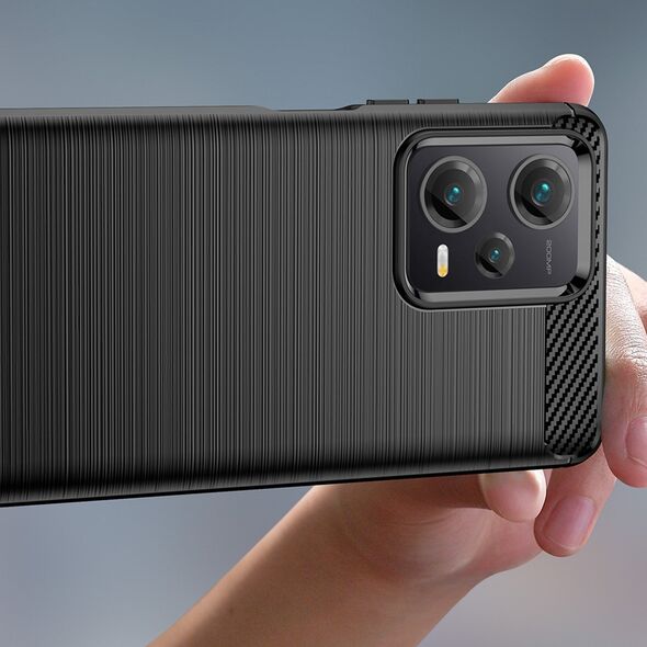 Hurtel Carbon Case etui do Xiaomi Redmi Note 12 Pro+ elastyczny silikonowy karbonowy pokrowiec czarne 12894982 9145576275351