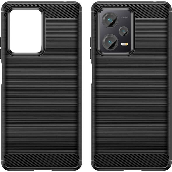 Hurtel Carbon Case etui do Xiaomi Redmi Note 12 Pro+ elastyczny silikonowy karbonowy pokrowiec czarne 12894982 9145576275351