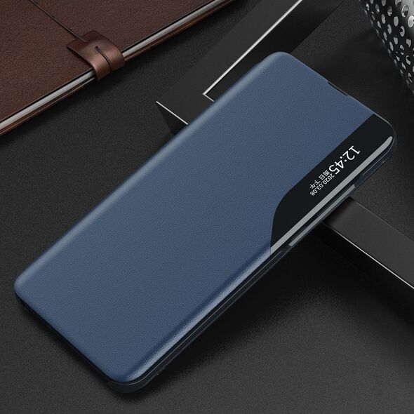 Hurtel Eco Leather View Case etui do Samsung Galaxy A24 4G z klapką podstawka niebieskie 12895024 9145576275726