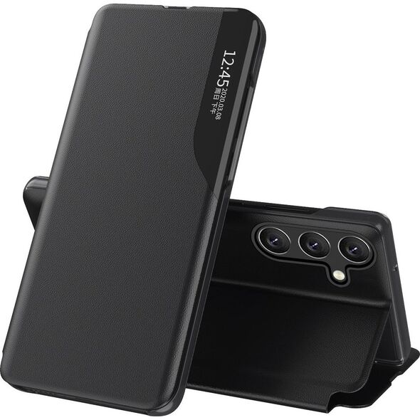 Hurtel Eco Leather View Case etui do Samsung Galaxy A24 4G z klapką podstawka czarne 12895026 9145576275719