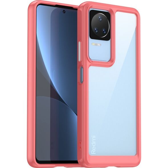 Hurtel OUTER SPACE CASE ETUI DO XIAOMI POCO F4 5G POKROWIEC Z ELASTYCZNĄ RAMKĄ CZERWONE 12895240 5907769310744