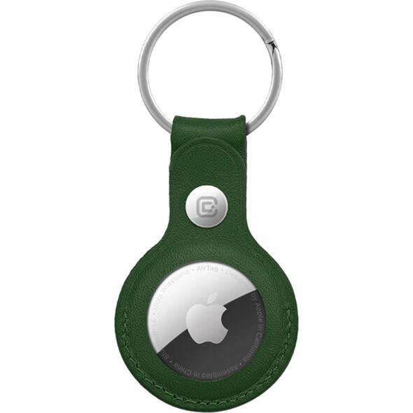 Crong Brelok Crong Leather Case with Key Ring Apple AirTag (zielony) 12895864 5904310702645
