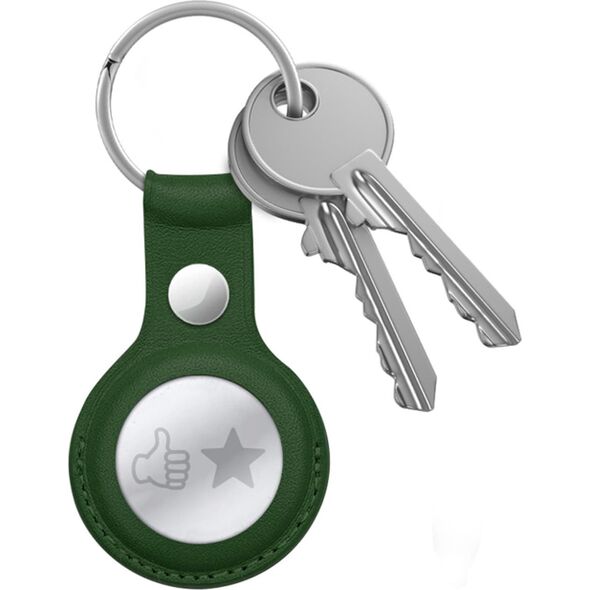 Crong Brelok Crong Leather Case with Key Ring Apple AirTag (zielony) 12895864 5904310702645