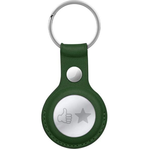 Crong Brelok Crong Leather Case with Key Ring Apple AirTag (zielony) 12895864 5904310702645
