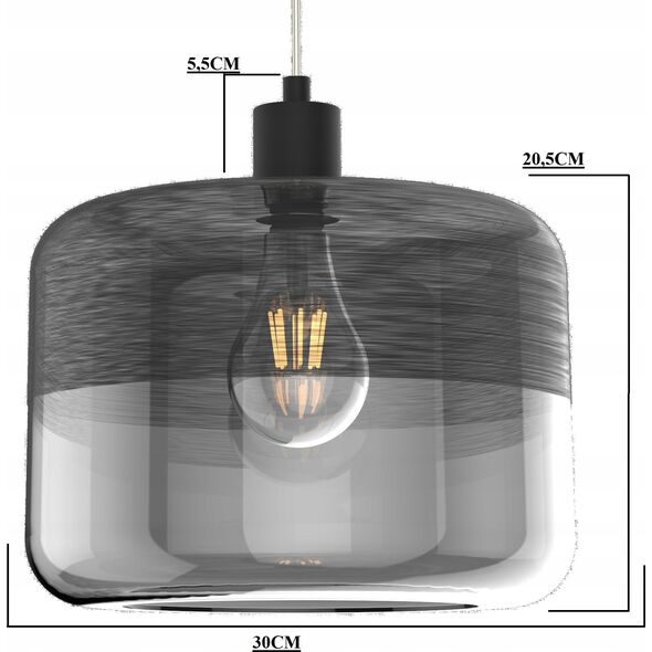 Lampa wisząca KRIS Lampa wisząca zwis Krislamp Safira 1x40W E27 półprzezroczysta / czarna / brąz KR 365-1L 12897315 5907582568629