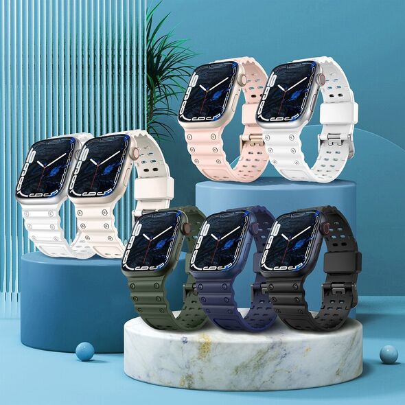 Hurtel Strap Triple Protection pasek Apple Watch SE, 8, 7, 6, 5, 4, 3, 2, 1 (41, 40, 38 mm) opaska bransoleta przezroczysty 12898168 9145576276174