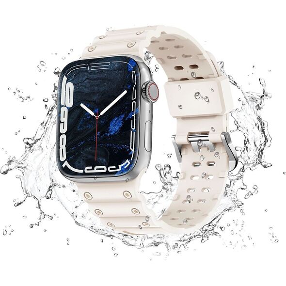 Hurtel Strap Triple Protection pasek Apple Watch SE, 8, 7, 6, 5, 4, 3, 2, 1 (41, 40, 38 mm) opaska bransoleta beżowy 12898169 9145576276143