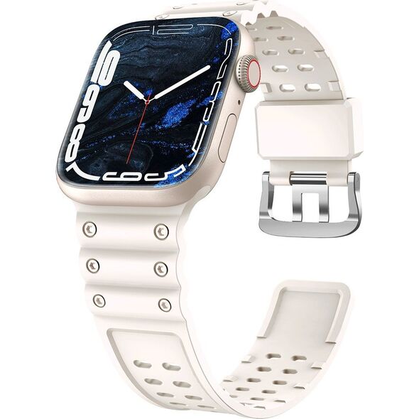 Hurtel Strap Triple Protection pasek Apple Watch SE, 8, 7, 6, 5, 4, 3, 2, 1 (41, 40, 38 mm) opaska bransoleta beżowy 12898169 9145576276143