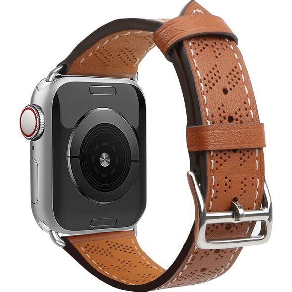 Hurtel Strap Leather skórzany pasek Apple Watch Ultra, SE, 8, 7, 6, 5, 4, 3, 2, 1 (49, 45, 44, 42  mm) opaska bransoleta brązowy 12898177 9145576276280