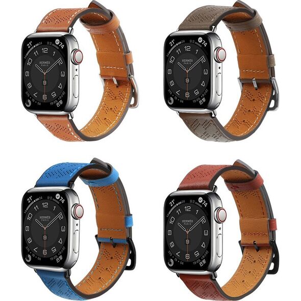 Hurtel Strap Leather skórzany pasek Apple Watch SE, 8, 7, 6, 5, 4, 3, 2, 1 (41, 40, 38 mm) opaska bransoleta ciemnobrązowy 12898178 9145576276266