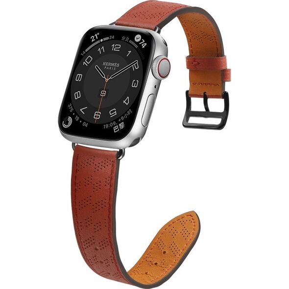 Hurtel Strap Leather skórzany pasek Apple Watch SE, 8, 7, 6, 5, 4, 3, 2, 1 (41, 40, 38 mm) opaska bransoleta czerwony 12898179 9145576276273