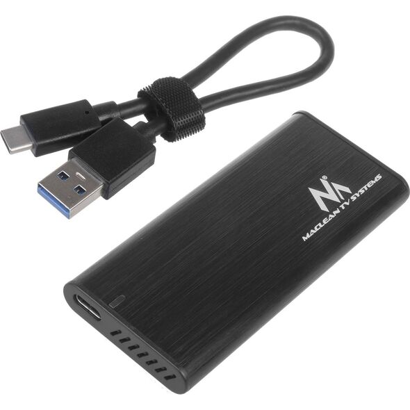 Kieszeń Maclean Obudowa dysku Maclean, SSD M.2, NVMe (PCIe), NGFF (SATA), USB 3.1, rozmiary 2230/2240/2260/2280, aluminiowa obudowa, MCE443 12899640 5902211128816