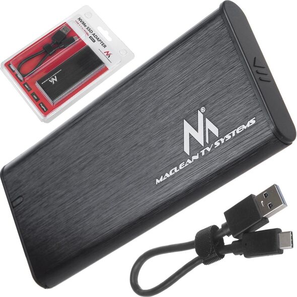 Kieszeń Maclean Obudowa dysku Maclean, SSD M.2, NVMe (PCIe), NGFF (SATA), USB 3.1, rozmiary 2230/2240/2260/2280, aluminiowa obudowa, MCE443 12899640 5902211128816