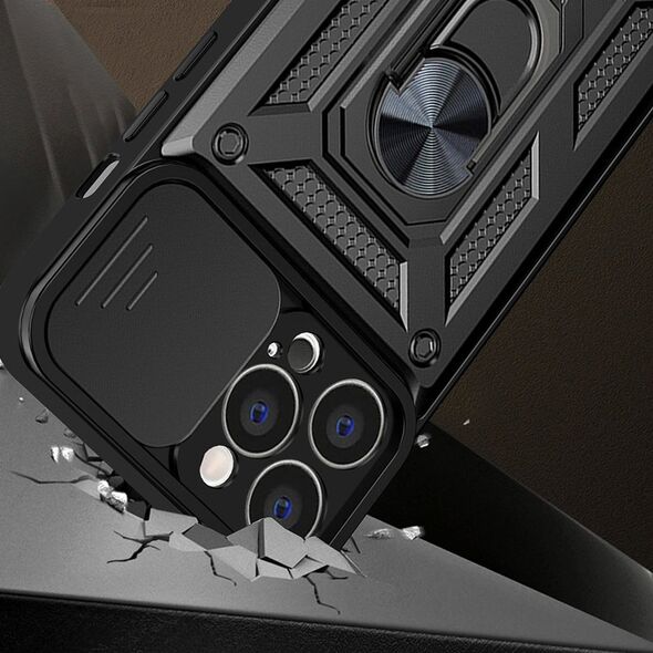 Hurtel Hybrid Armor Camshield etui Realme 10 Pro pancerny pokrowiec z osłoną na aparat czarne 12901341 9145576272930