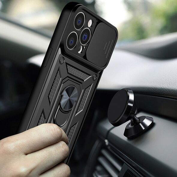 Hurtel Hybrid Armor Camshield etui Realme 10 Pro pancerny pokrowiec z osłoną na aparat czarne 12901341 9145576272930