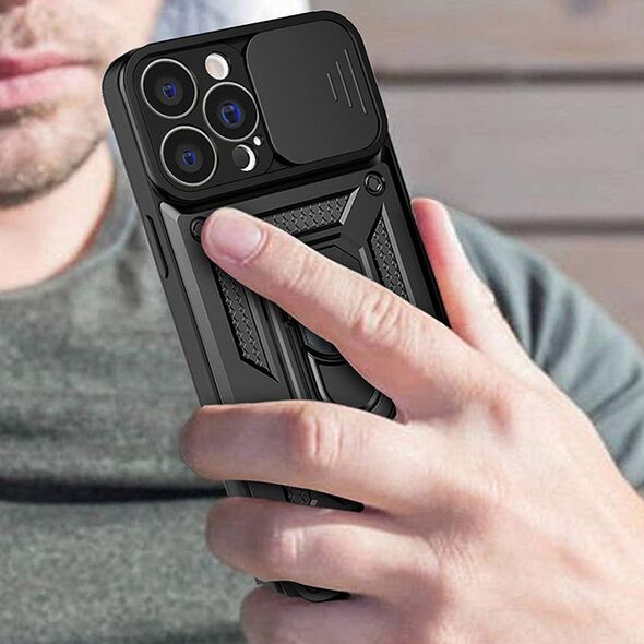 Hurtel Hybrid Armor Camshield etui Realme 10 Pro pancerny pokrowiec z osłoną na aparat czarne 12901341 9145576272930