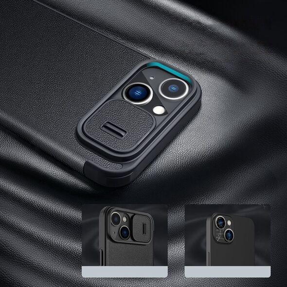 Nillkin NILLKIN QIN CLOTH PRO CASE ETUI DO IPHONE 14 PLUS OSŁONA NA APARAT KABURA POKROWIEC OBUDOWA Z KLAPKĄ NIEBIESKI 12902308 6902048249172