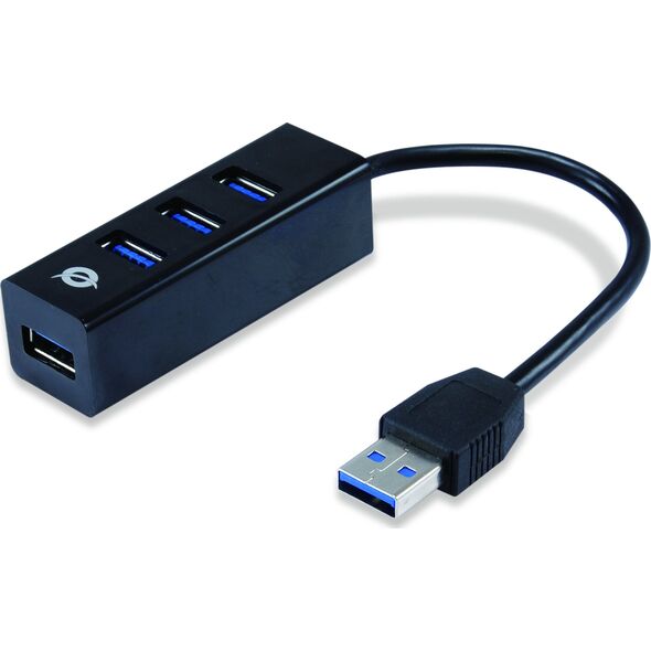HUB USB Conceptronic CONCEPTRONIC USB-Hub 4-Port 3.0  ->4x3.0 +TypC A o.Netzt. sw 12906008 4015867223147