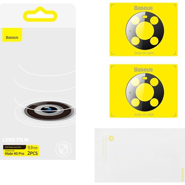 Baseus Folia na aparat Baseus Lens Protector Huawei Mate 40 Pro 0.3mm przezroczysta [2 PACK] 12915472 6932172614881
