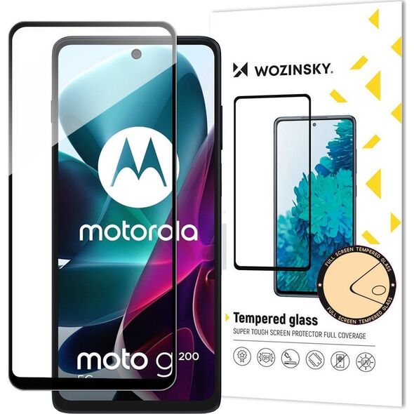 Hurtel WOZINSKY FULL GLUE TEMPERED GLASS SZKŁO HARTOWANE MOTOROLA MOTO G200 5G 9H NA CAŁY EKRAN Z CZARNĄ RAMKĄ 12915630 9145576245699