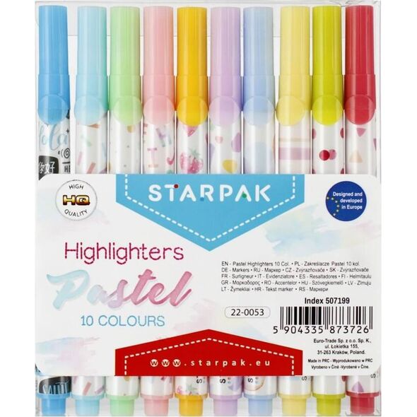 Starpak ZAKRESLACZ 10KOL PASTEL STK ETUI 12/144 12917081 5904335873726