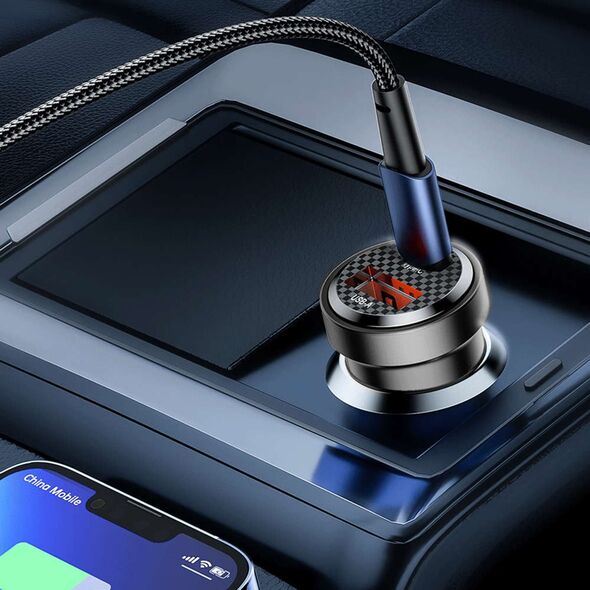 Ładowarka 4kom.pl Ładowarka samochodowa CC45W USB USB-C Type C 2-Port Car Charger PowerDelivery PD 45W QuickCharge QC 3.0 Black 12940725 9490713931707