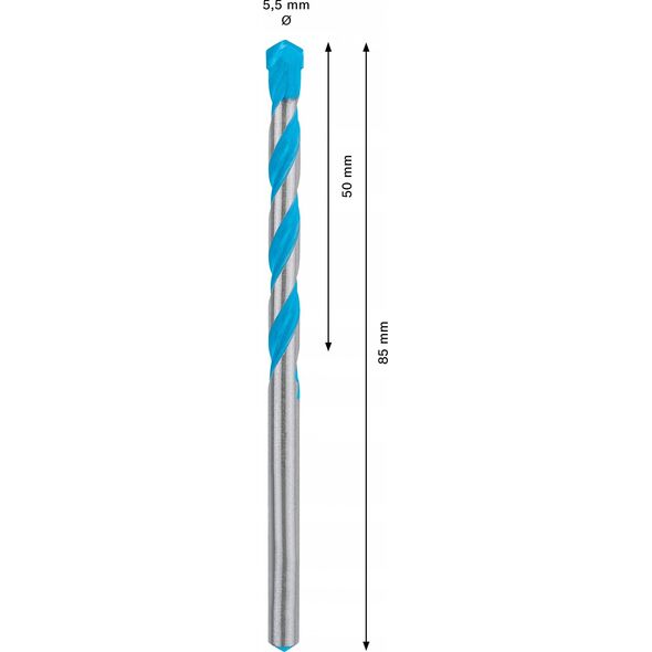 Wiertło Bosch BOSCH WIERTŁO CYL-9 MULTICONSTRUCTION  5,5 x 50 x 85mm EXPERT /10szt. 12940787 4059952539324