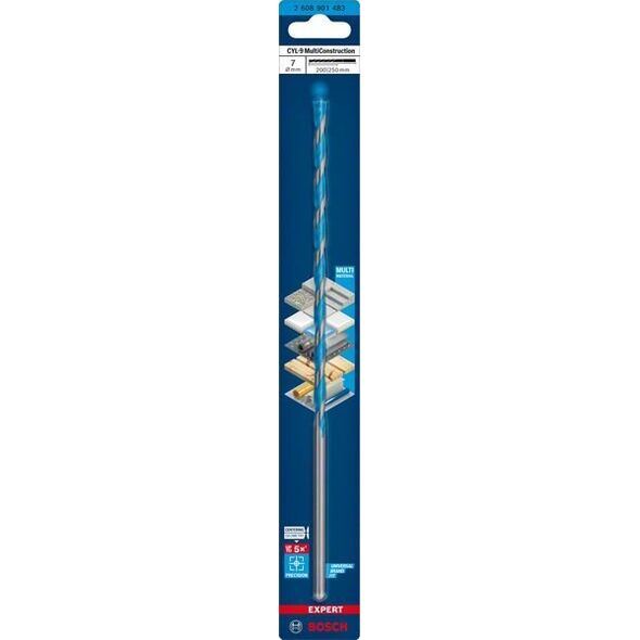 Wiertło Bosch BOSCH WIERTŁO CYL-9 MULTICONSTRUCTION  7 x 200 x 250mm EXPERT 12940791 4059952596501