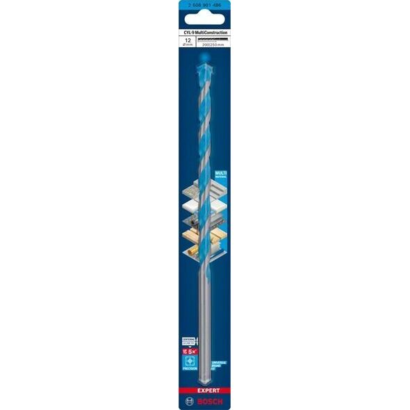 Wiertło Bosch BOSCH WIERTŁO CYL-9 MULTICONSTRUCTION 12 x 200 x 250mm EXPERT 12940792 4059952596549