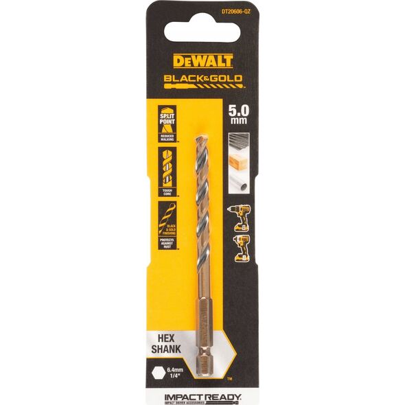 Wiertło Dewalt wiertło 4.5mm black and gold hex 12940822 5054905301767