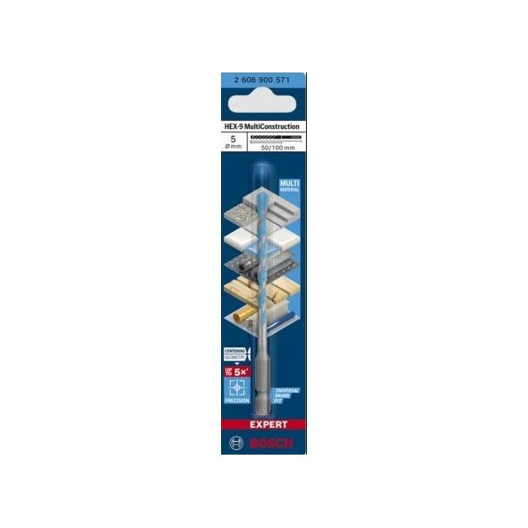 Wiertło Bosch BOSCH WIERTŁO HEX-9 MULTICONSTRUCTION  5 x 50 x 100mm 12940837 4059952538648