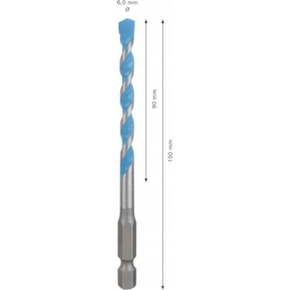 Wiertło Bosch BOSCH WIERTŁO HEX-9 MULTICONSTRUCTION  6 x 90 x 150mm EXPERT 12940841 4059952538686