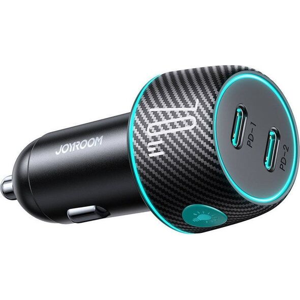 Ładowarka Joyroom Ładowarka samochodowa Joyroom JR-CCN02 2x USB-C 70W LED czarna 12940963 6956116747169