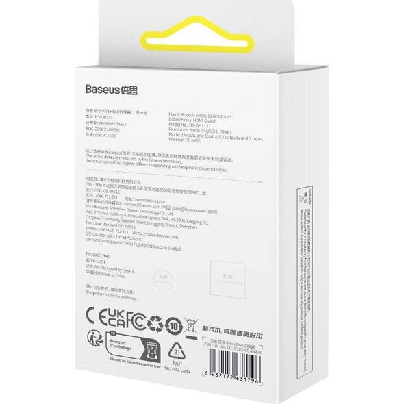 Adapter AV Baseus Adapter HDMI Baseus 2w1 z kablem 1m (czarny) 12944248 6932172631796
