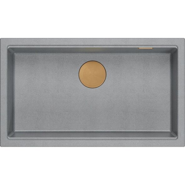 Zlewozmywak GraniteQ LOGAN 110 GraniteQ zlewozmywak silver stone 76x44x23,5 cm 1-komorowy wpuszczany z syfonem manualnym miedziany 12945709 5905505500084