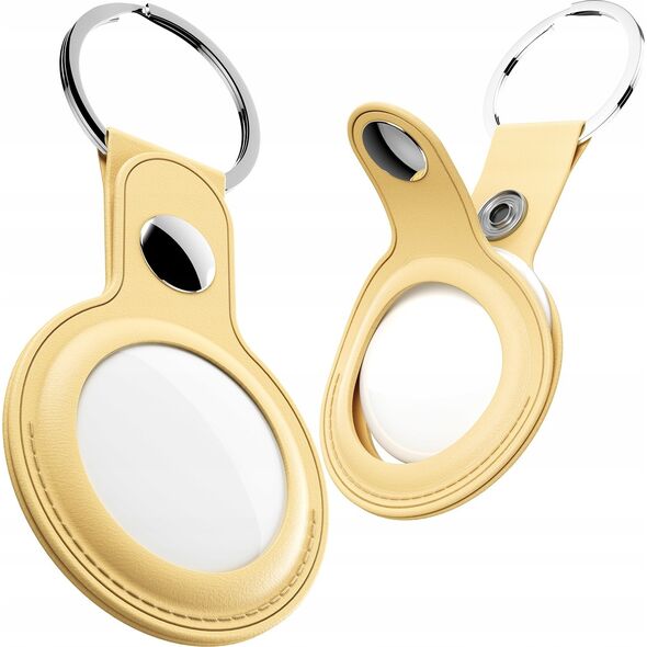 Class and Culture LLC KeyBudz AirTag Keyring - skórzane etui ochronne do AirTag (pastel yellow) 12952589 810082990058