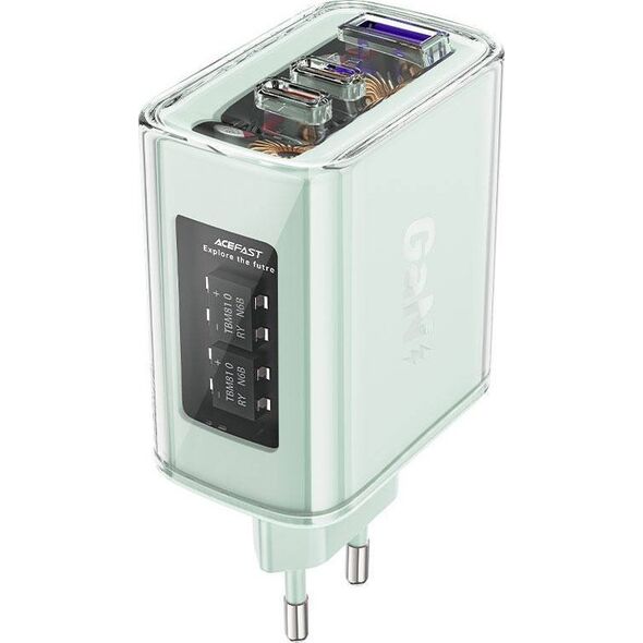 Ładowarka Acefast Ładowarka sieciowa Acefast A45, 2x USB-C,1xUSB-A, 65W PD (zielona) 12971873 6974316282099