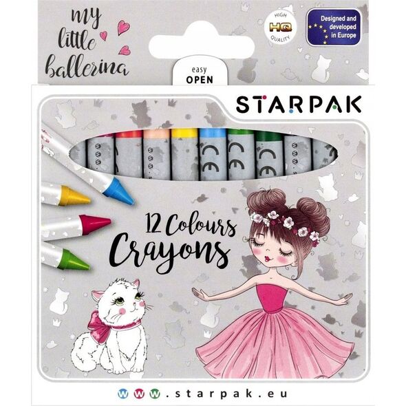 Starpak Kredki świecowe woskowe Starpak 12 szt balerina 12994102 5904335838077