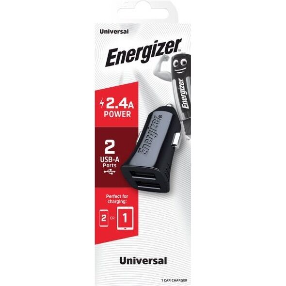 Ładowarka Energizer Energizer Classic - Ładowarka samochodowa 2x USB-A 2.4A 12W (Czarny) 12996265 3492548223855